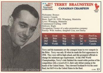 1993 Ice Hot International #13 Terry Braunstein Back